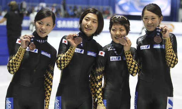 圖文:短道世界盃加拿大站 日本女隊接力奪銅牌