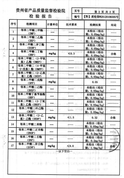 化工产品检测报告单图片