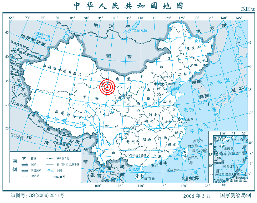 中国地图甘肃省的位置图片
