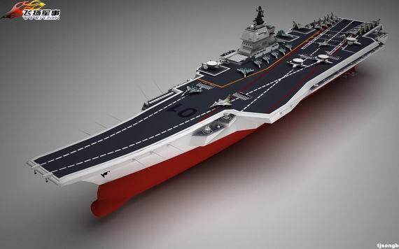 中国未来国产航母想象图,图片来源:西葛西造舰