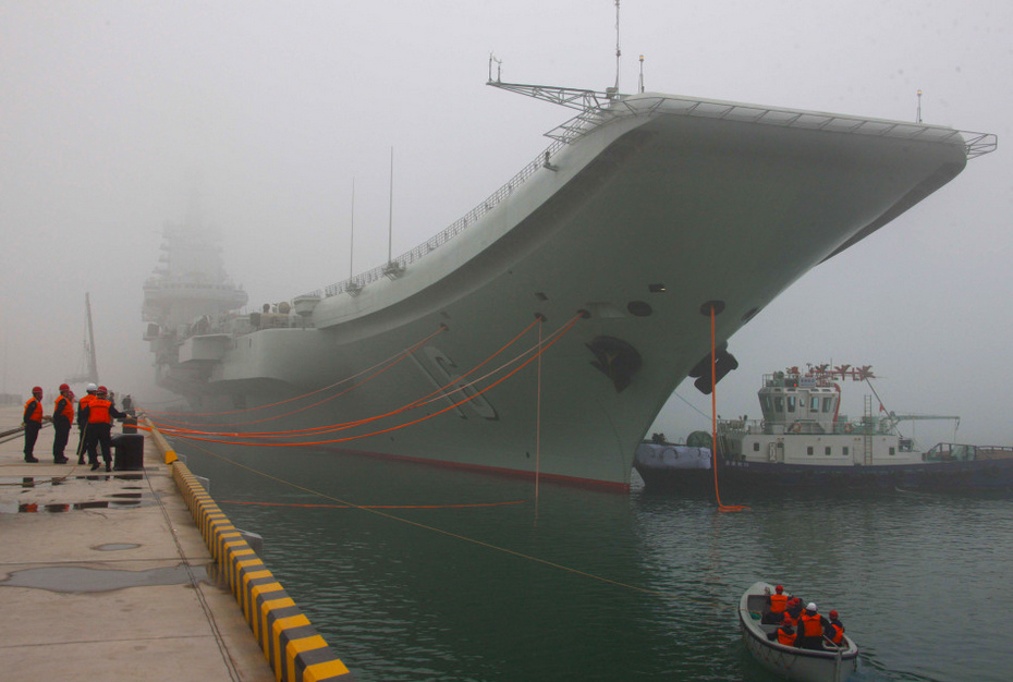 遼寧艦首次靠泊青島航母軍港港口安全升級圖