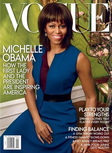 美国第一夫人米歇尔・奥巴马再次登上时尚杂志Vogue的封面。