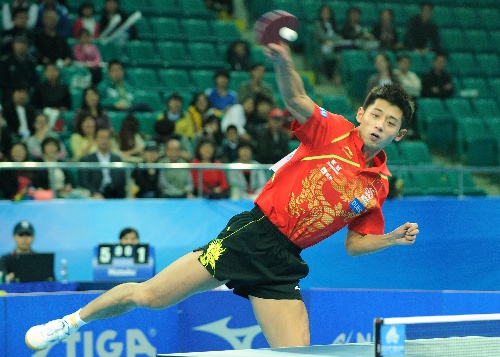 广州,2013年3月30日 (体育)(2)乒乓球——团体世界杯赛况:中国男队