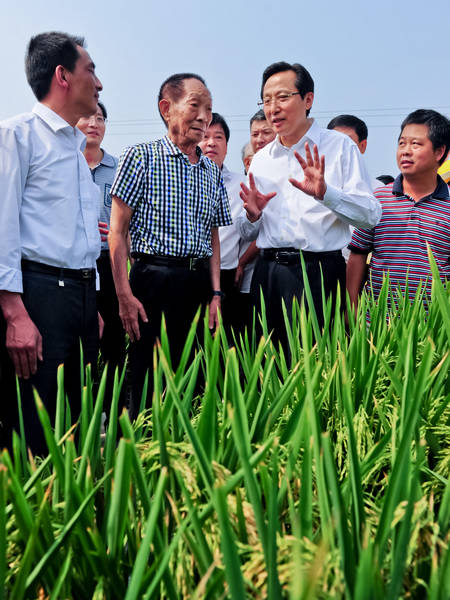 据农业部网站消息,4月9日,农业部部长韩长赋与杂交水稻之父袁隆平在