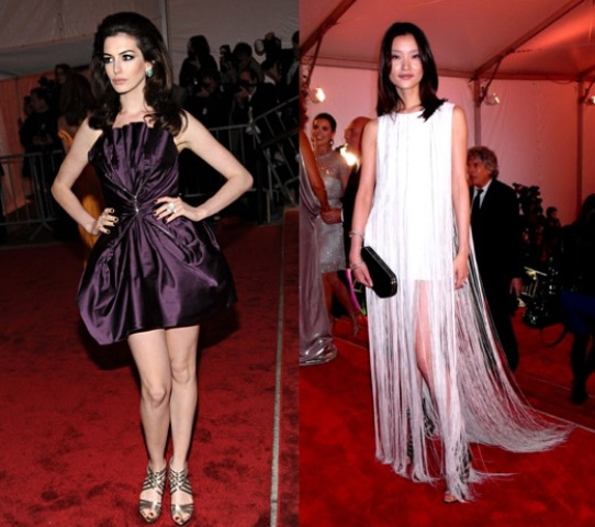 2009年 Met Ball 杜鹃身穿Jil Sander白色流苏礼服