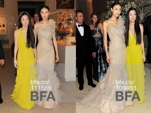 2011年 Met Ball 秦舒培身穿Vera Wang单肩礼服
