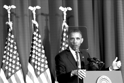 23日，奥巴马在位于首都华盛顿的国防大学发表演讲。新华社发
