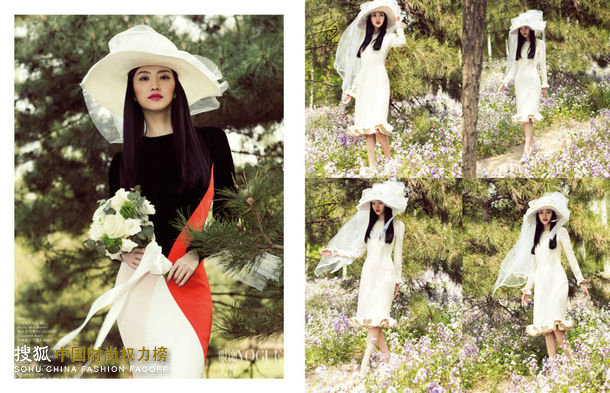 张悦掌镜：景甜登《VOGUE》演绎清新婚礼大片 (4)