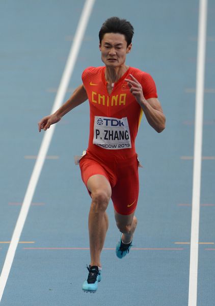 图文:世锦赛男子百米半决赛 张培萌拼命