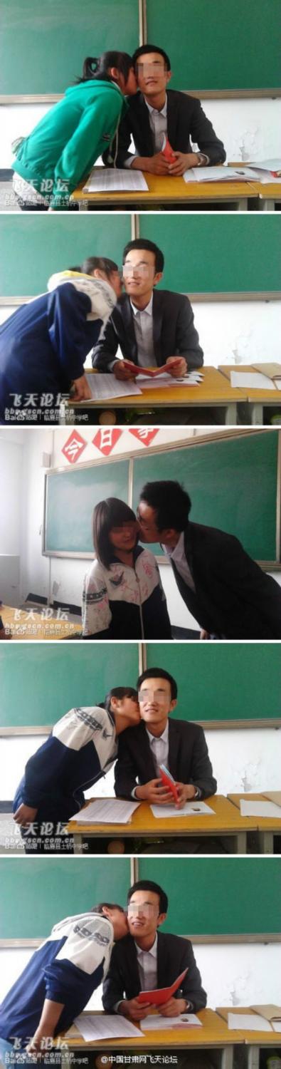 甘肃一中学老师要女生亲才发毕业证 已被停职