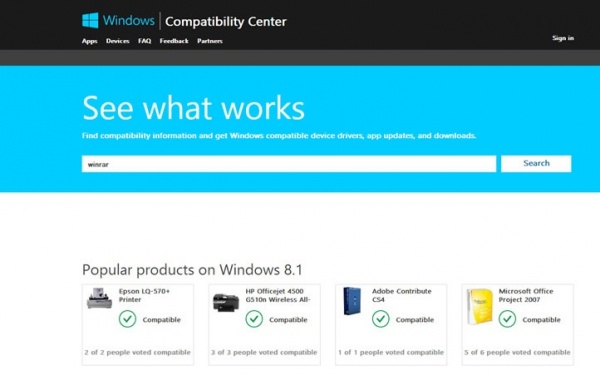 Windows 8.1 Compatibility Center