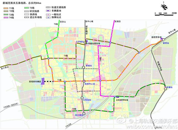 松江新城现代有轨电车网络规划图