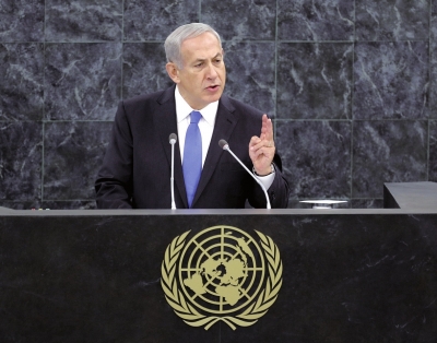 以色列总理在联大批伊朗总统称不惜孤军作战