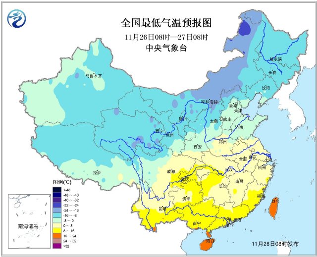 今冬以来最强冷空气袭击我国中东部(图)