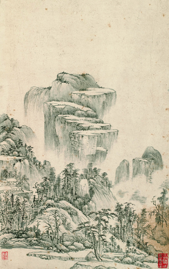 上海博物馆藏王翚《小中现大图册》(二十一开)之第十四开