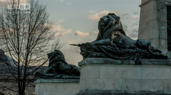 格兰特将军纪念地处的石狮，在之后还有出现