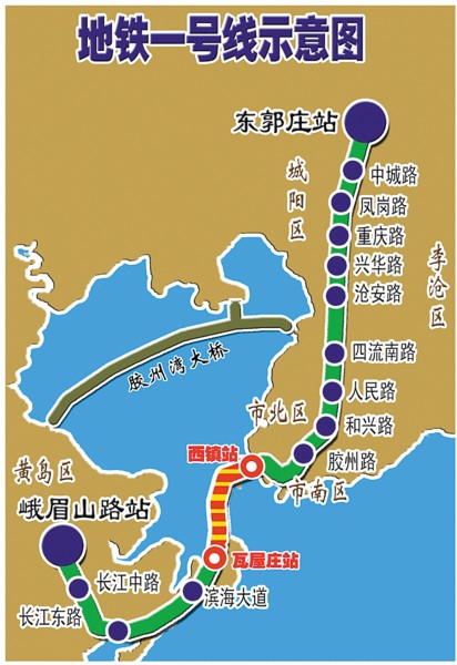 城阳地铁1号线线路图图片