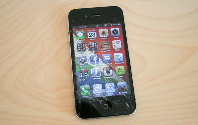 Shattered iPhone 4 screen
