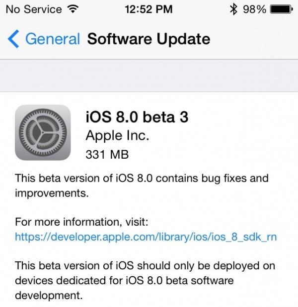 ƻʽiOS 8 Beta3԰