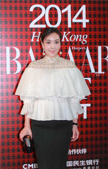 名媛李晓玲出席2014时尚芭莎香港慈善晚宴
