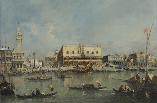 TOP3 Venice, the Bacino di San Marco, with the Piazzetta and the Doge's Palace