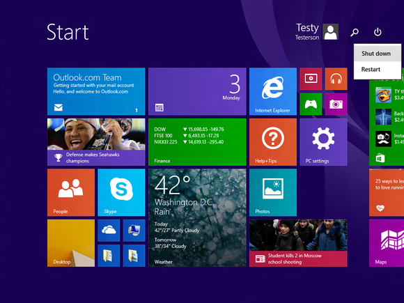 windows 81 update1 power button