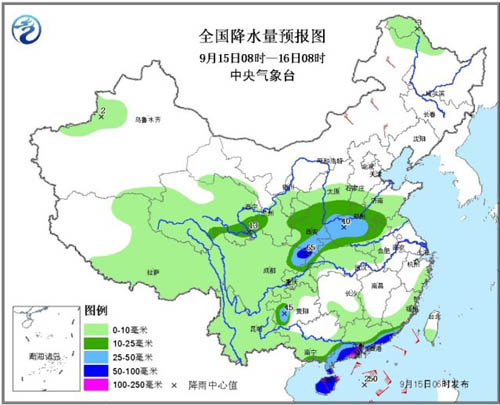 西北地区东部黄淮等地有较强降雨 局地暴雨