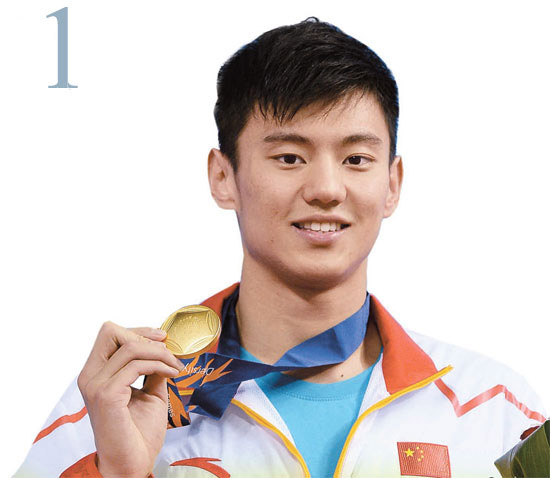 宁泽涛（21岁，中国），游泳，四枚金牌