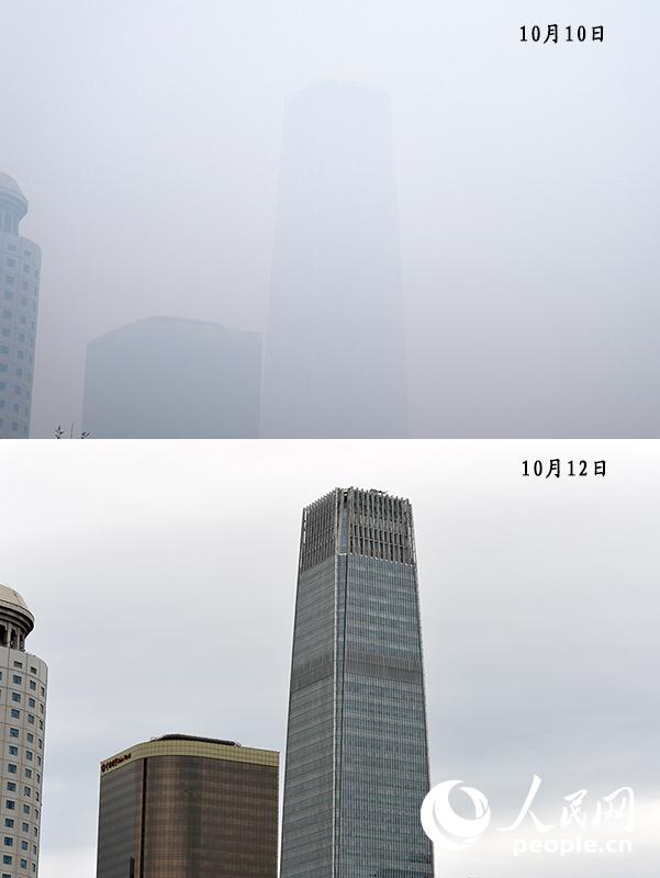 北京:大风起气温降 雾霾终散去(组图)