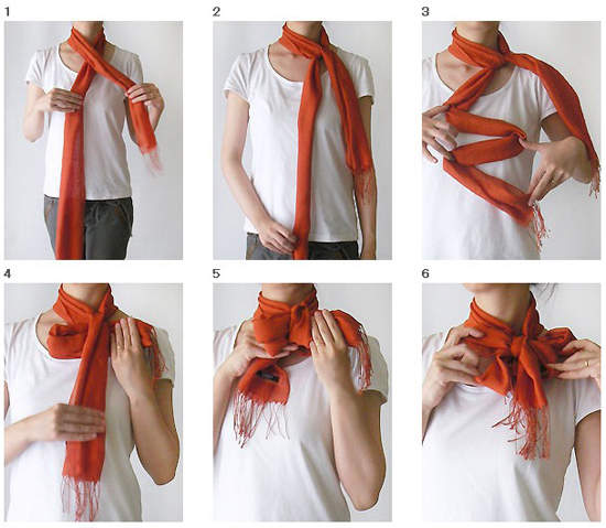 围巾的各种织法 少女图片
