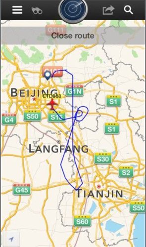 flightradar24 软件记录的航迹