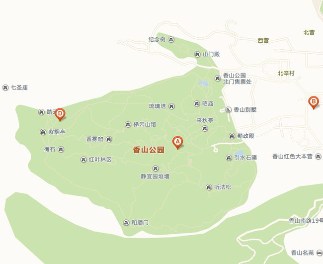 北京香山地图位置图片