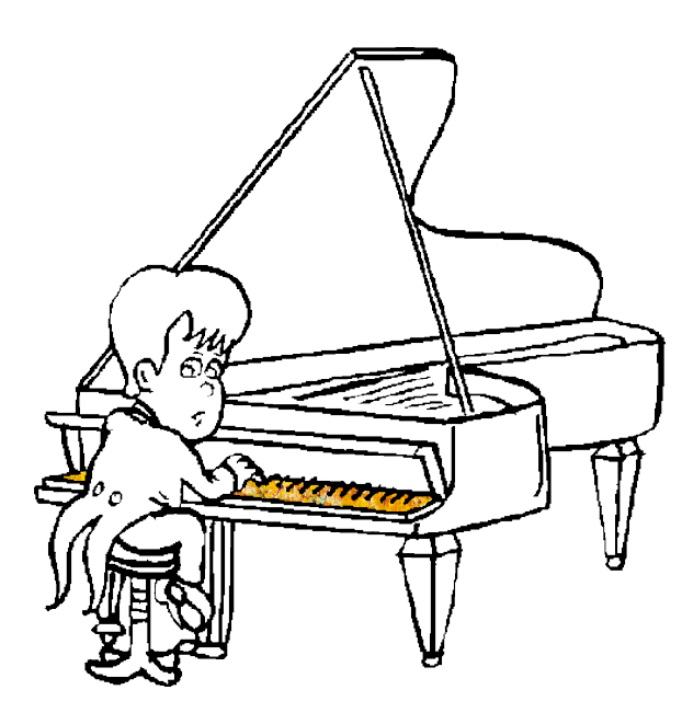 弹钢琴简笔画儿童画图片