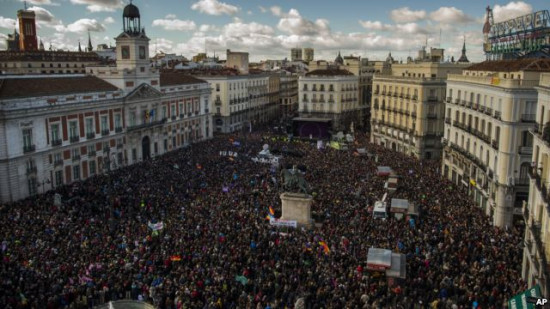 2015年1月31日，马德里主要广场的游行。