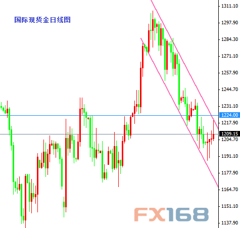 (国际现货金日线图 来源：FX168财经网)