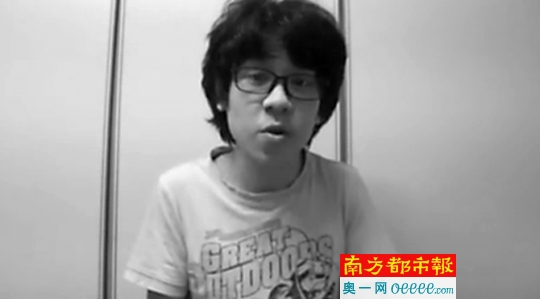 新加坡16岁少年余澎杉在视频中攻击前总理李光耀以及基督教。视频截图