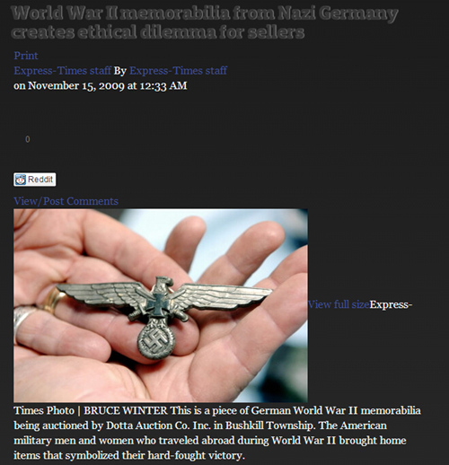 LehighvalleyLive.comվϢWorld War II memorabilia from Nazi Germany creates ethical dilemma for sellersͼ
