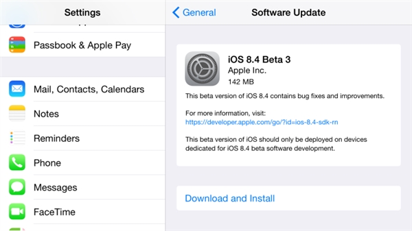 iOS 8.4 beta 3