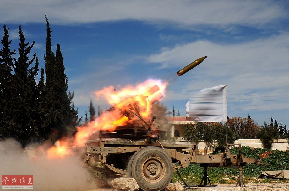 叙利亚打仗图片 炮火图片