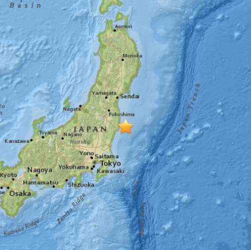 日本東部海域發生5.1級地震 震源深度約40公里