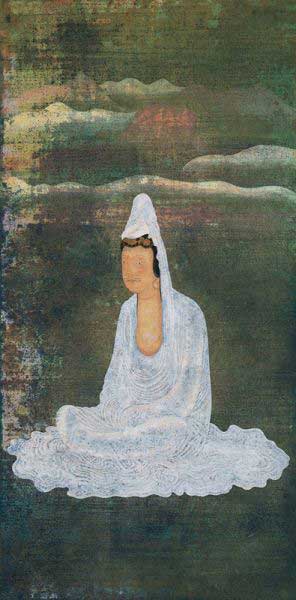 阿海 观自在 132×65cm 纸本水墨 2015沈勤 田 57×69 cm 纸本水墨
