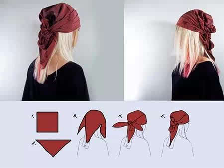 头巾蝴蝶结的系法图解图片
