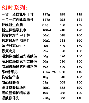 玫琳凯所有产品价目表图片