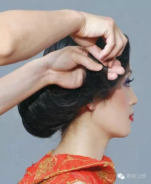 民国盘头发型女教程图片
