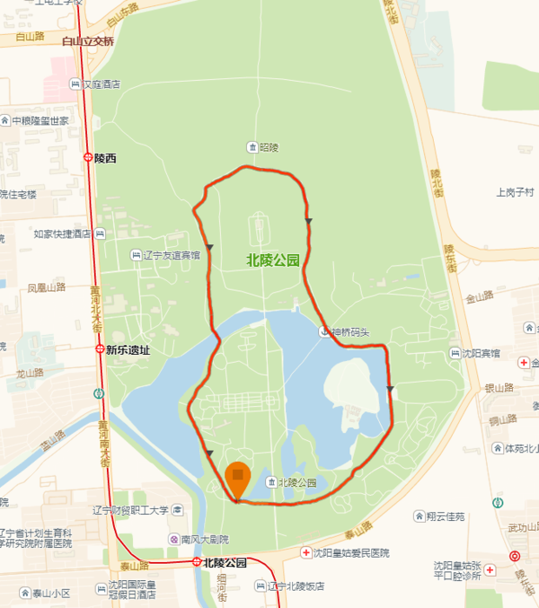 沈阳市北陵公园地图图片
