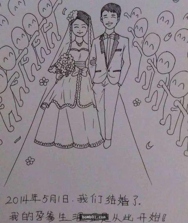 记录怀孕过程简笔画图片