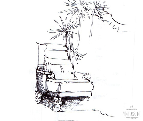 景观小品座椅手绘图片