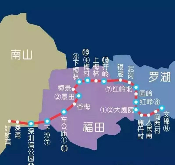 2016深圳将有8条地铁通车看看是否经过你家
