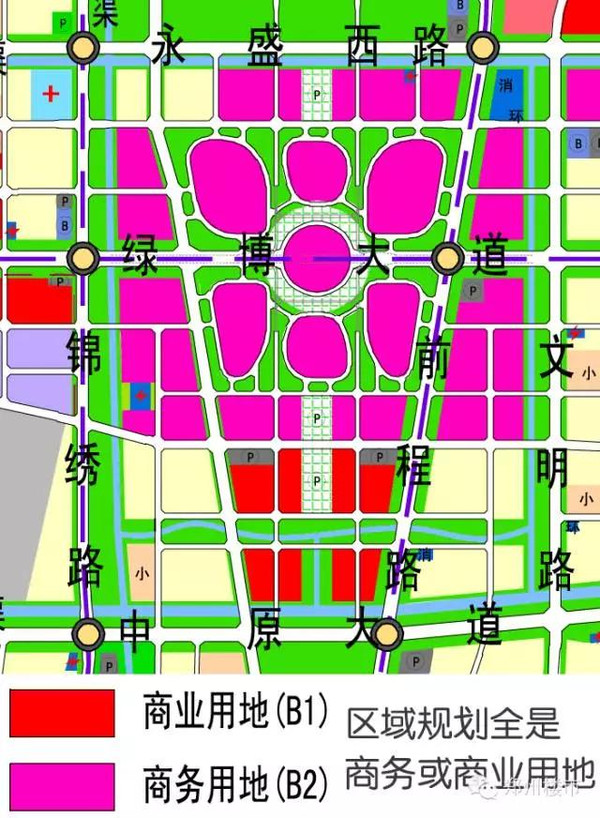 1,在象湖南邊大片綠地的南邊,規劃的是一大片的商務用地區域,其實類似