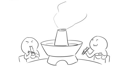 吃火锅简笔画简单图片